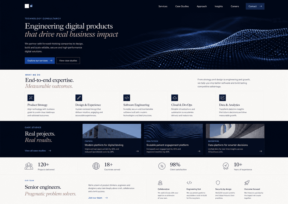 Technology consultancy website